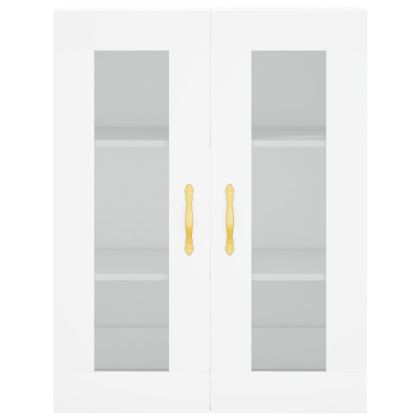 Висок шкаф, бял, 69,5x34x180 см, инженерно дърво