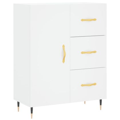 Висок шкаф, бял, 69,5x34x180 см, инженерно дърво