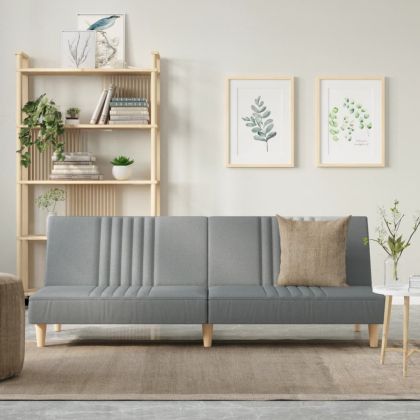 Разтегателно канапе, светлосиво, плат