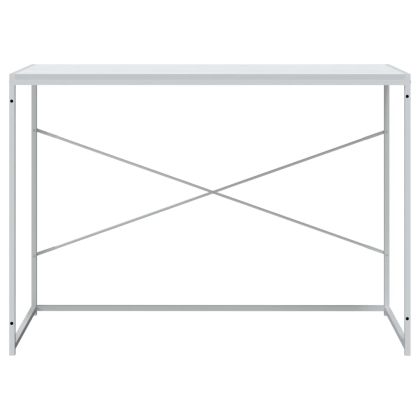 Компютърно бюро, бяло, 110x60x70 см, инженерно дърво