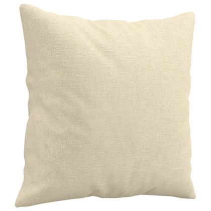 2-местен диван с декоративни възглавници кремав 140 см плат