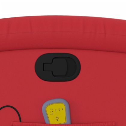 Масажен реклайнер стол, червен, изкуствена кожа