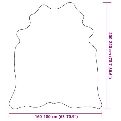 Килим, естествена телешка кожа, черен, 180x220 см