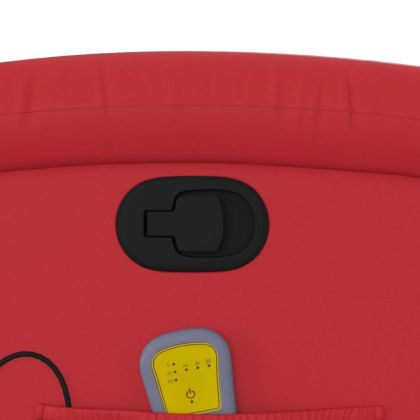 Изправящ масажен реклайнер стол, червен, изкуствена кожа