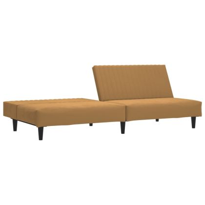 2-местно разтегателно канапе, кафяво, кадифе