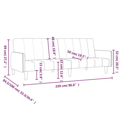 2-местно разтегателно канапе, черно, кадифе