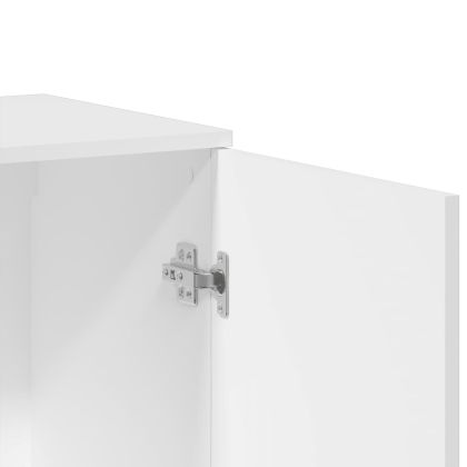 Сайдборд, бял, 79x38x80 см, инженерно дърво