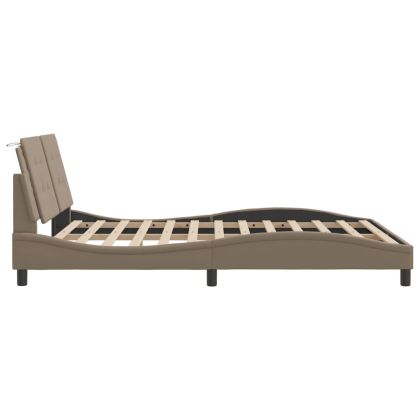 Рамка за легло с LED без матрак Zadar, капучино, 160x200 cм