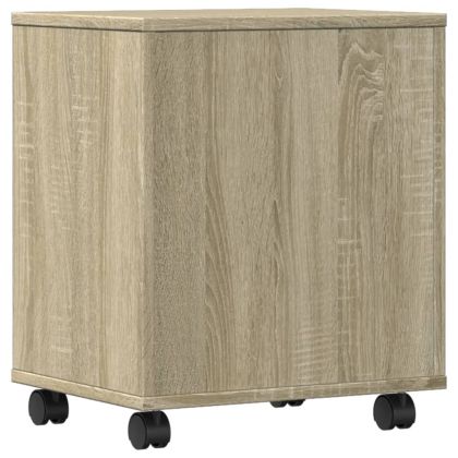 Стойка за принтер с колелца, сонома дъб, 41x32x48 см