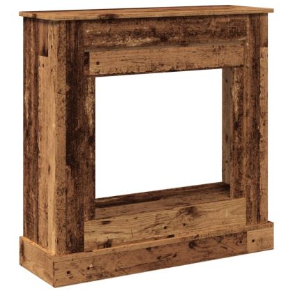 Облицовка за камина, старо дърво, 90x30x90 см, инженерно дърво