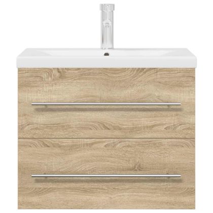 Комплект мебели за баня от 2 части, дъб сонома, инженерно дърво