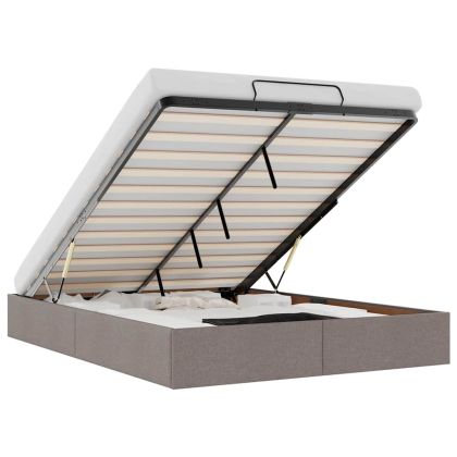 Османска рамка за легло без матрак, таупе, 140x200 см плат