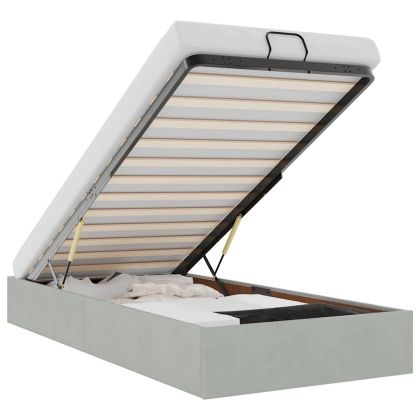 Османска рамка за легло без матрак светлосива 100x200 см кадифе