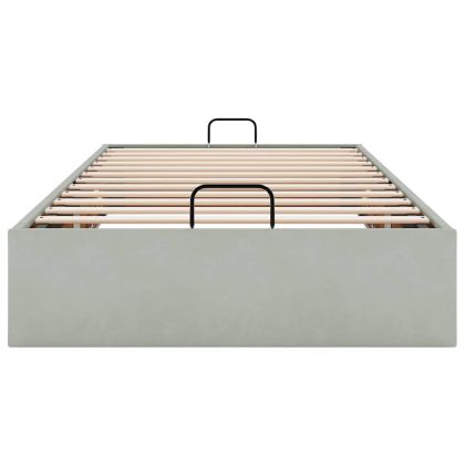 Османска рамка за легло без матрак светлосива 100x200 см кадифе