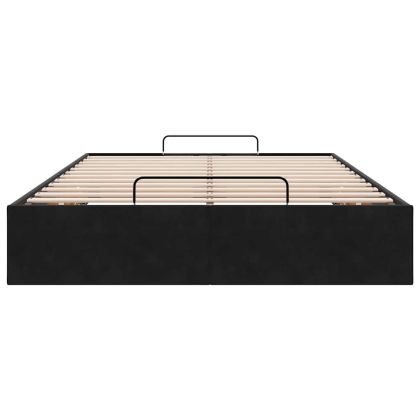 Османска рамка за легло без матрак, черна, 120x200 см, кадифе