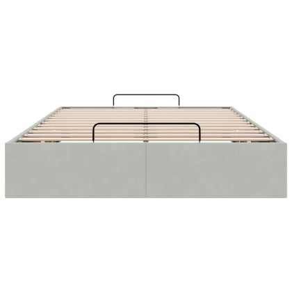Османска рамка за легло без матрак, светлосива 120x200см кадифе
