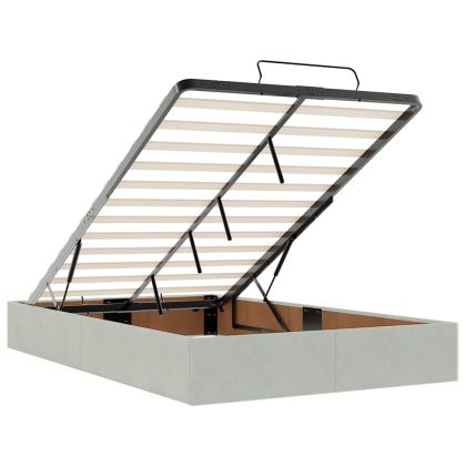 Османска рамка за легло без матрак, светлосива 120x200см кадифе