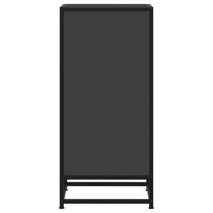 Сайдборд, черен, 35,5x35x76 см, инженерно дърво и метал