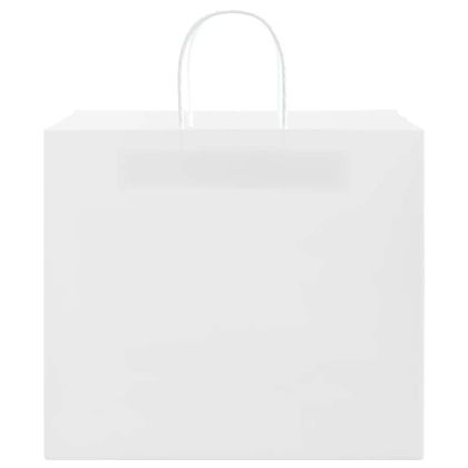 Хартиени торбички 250 бр с дръжки бели 32x22x28 см