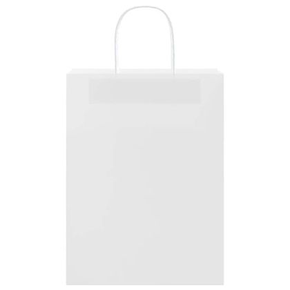 Хартиени торбички 250 бр с дръжки бели 26x12x35 см