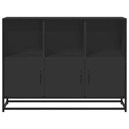 Сайдборд, черен, 100x35x76 см, инженерно дърво