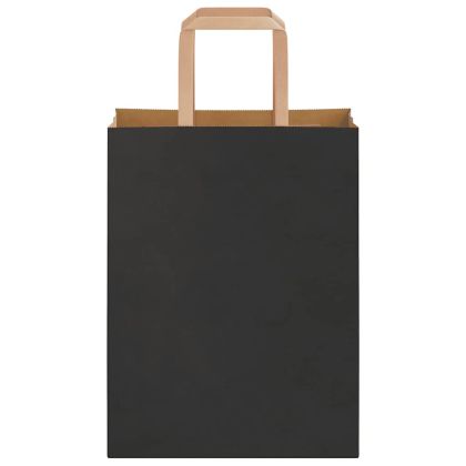 Хартиени торбички 250 бр с дръжки черни 21x11x28 см