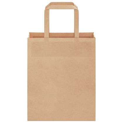 Хартиени торбички 250 бр с дръжки кафяви 18x8x22 см