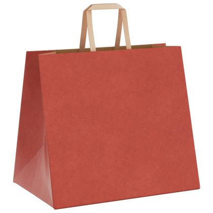 Хартиени торбички 250 бр с дръжки червени 32x22x28 см