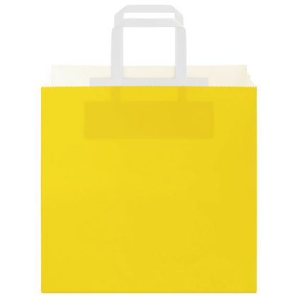 Хартиени торбички 250 бр с дръжки жълти 26x17x25 см