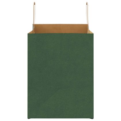 Хартиени торбички 250 бр с дръжки зелени 32x22x28 см