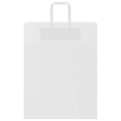 Хартиени торбички 250 бр с дръжки бели 32x12x42 см