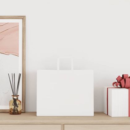 Хартиени торбички 50 бр с дръжки бели 32x22x28 см