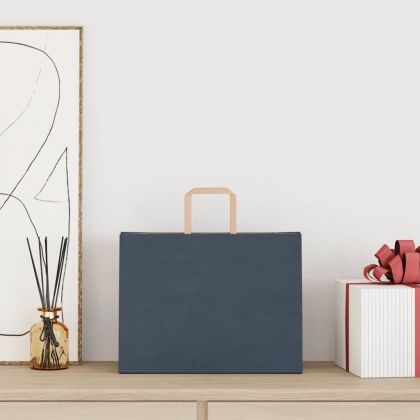 Хартиени торбички 250 бр с дръжки сини 32x17x25 см