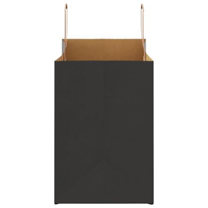 Хартиени торбички 250 бр с дръжки черни 32x17x25 см