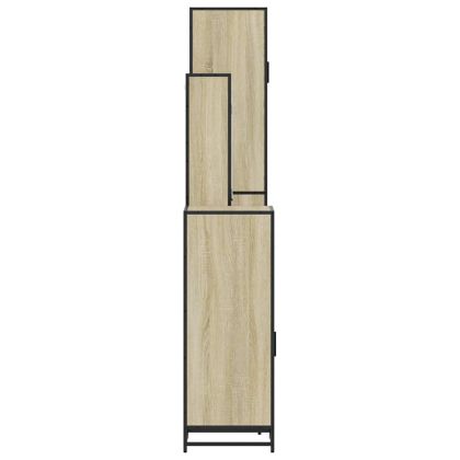 Комплект шкафове за баня от 4 части дъб сонома инженерно дърво