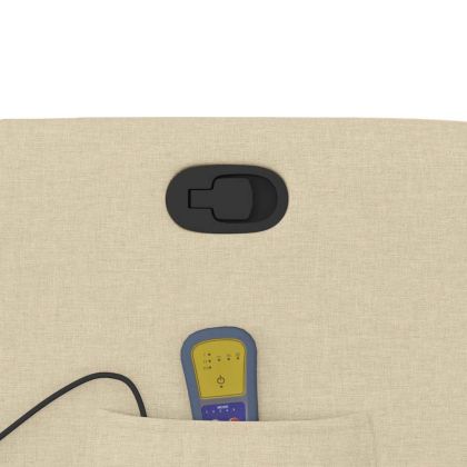 Изправящ масажен реклайнер стол, кремав, текстил