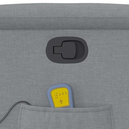 Изправящ масажен реклайнер стол, светлосив, текстил