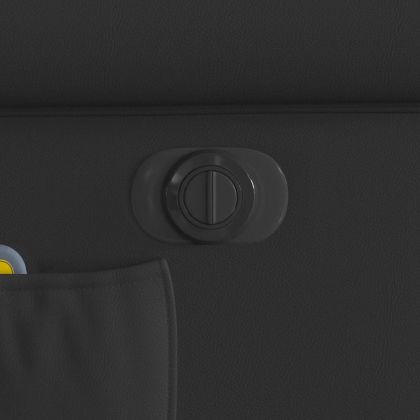 Електрически изправящ масажен реклайнер стол, черен, еко кожа