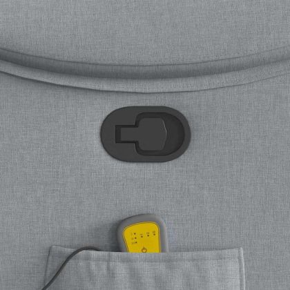 Масажен реклайнер стол, светлосив, текстил