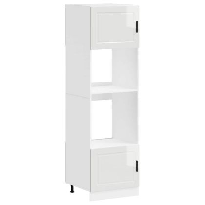 Шкафове за фурна 2 бр Porto, бял гланц, инженерно дърво