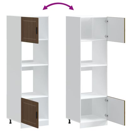 Шкафове за фурна 2 бр Porto, кафяв дъб, инженерна дървесина