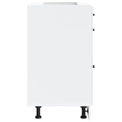 Кухненски шкаф "Lucca" с висок гланц, бяло, инженерно дърво