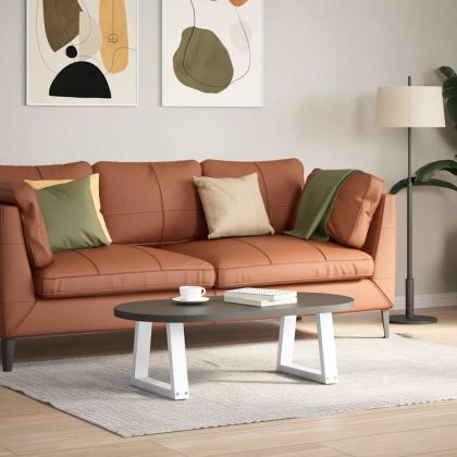 Крака за масичка за кафе, V-образни, 2 бр., бели, 40 x (30-31,3) см, стомана