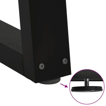 Крака за масичка за кафе, V-образни, 2 бр., черни, 38 x (42-43,3) см, стомана