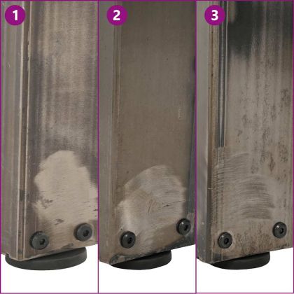 Крака за трапезна маса, V-образни, 2 бр., естествена стомана, 70 x (72-73,3) см, стомана