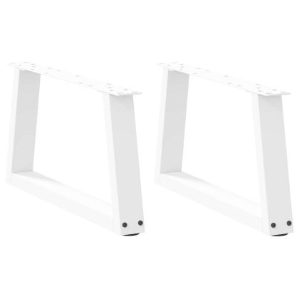 Крака за масичка за кафе, V-образни, 2 бр., бели, 60 x (30-31,3) см, стомана