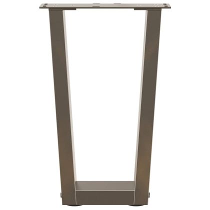 Крака за масичка за кафе, V-образна форма, 2 бр., естествена стомана, 28 x (42-43,3) см, стомана