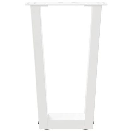 Крака за масичка за кафе, V-образни, 2 бр., бели, 28 x (42-43,3) см, стомана