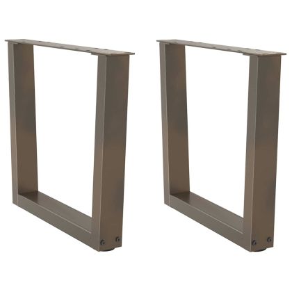 Крака за масичка за кафе, V-образни, 2 бр., естествена стомана, 60 x (42-43,3) см, стомана