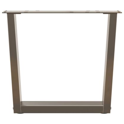 Крака за масичка за кафе, V-образни, 2 бр., естествена стомана, 60 x (42-43,3) см, стомана